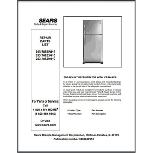 Refrigerator Repair Parts List 5995652913