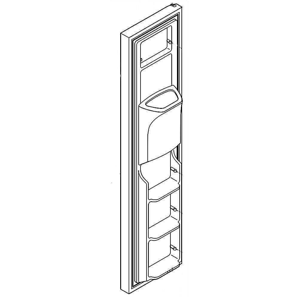 Frigidaire Part #807460004, Refrigerator Freezer Door Assembly (Stainless) | 73.00 x 22.50 x 13.00