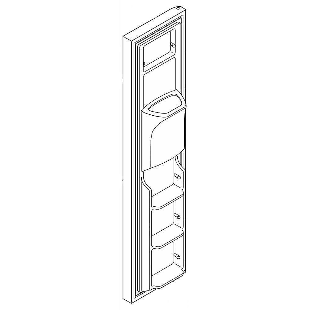 Part #807460014, Refrigerator Freezer Door Assembly (Black) / 73.00 x 22.00 x 12.00