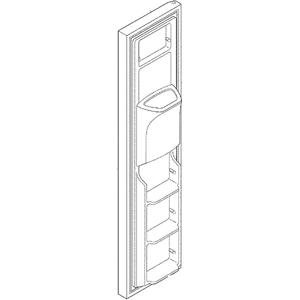Part #807460016, White-Westinghouse Refrigerator Freezer Door Assembly (Stainless) / 72.00 x 21.00 x 12.00
