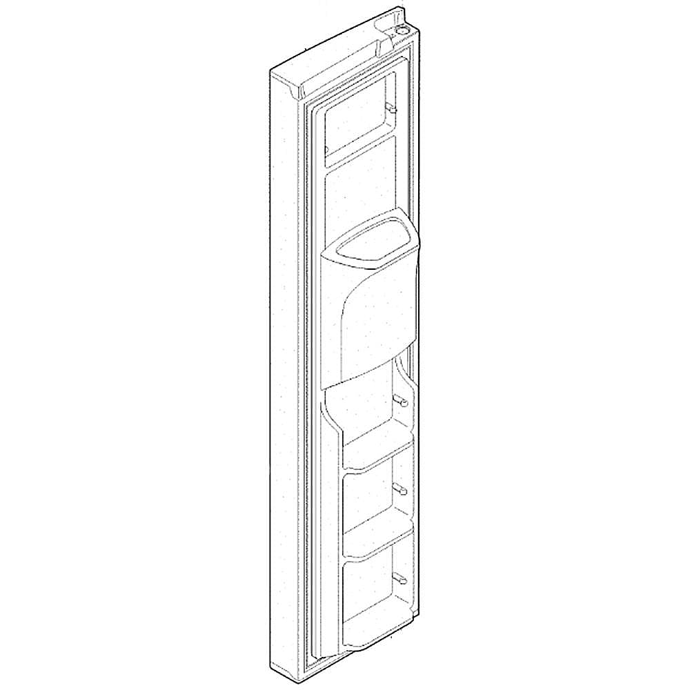 Part #807460043, Door-Frzr, black , complete Assy