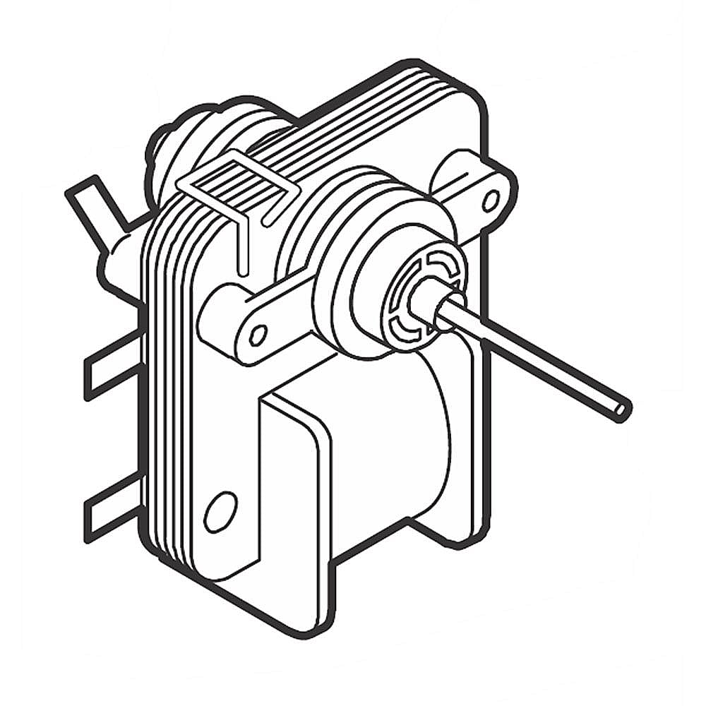 Photo of GE Part #808602602, Refrigerator Evaporator Fan Motor | 7.25 x 5.65 x 4.90 from Repair Parts Direct