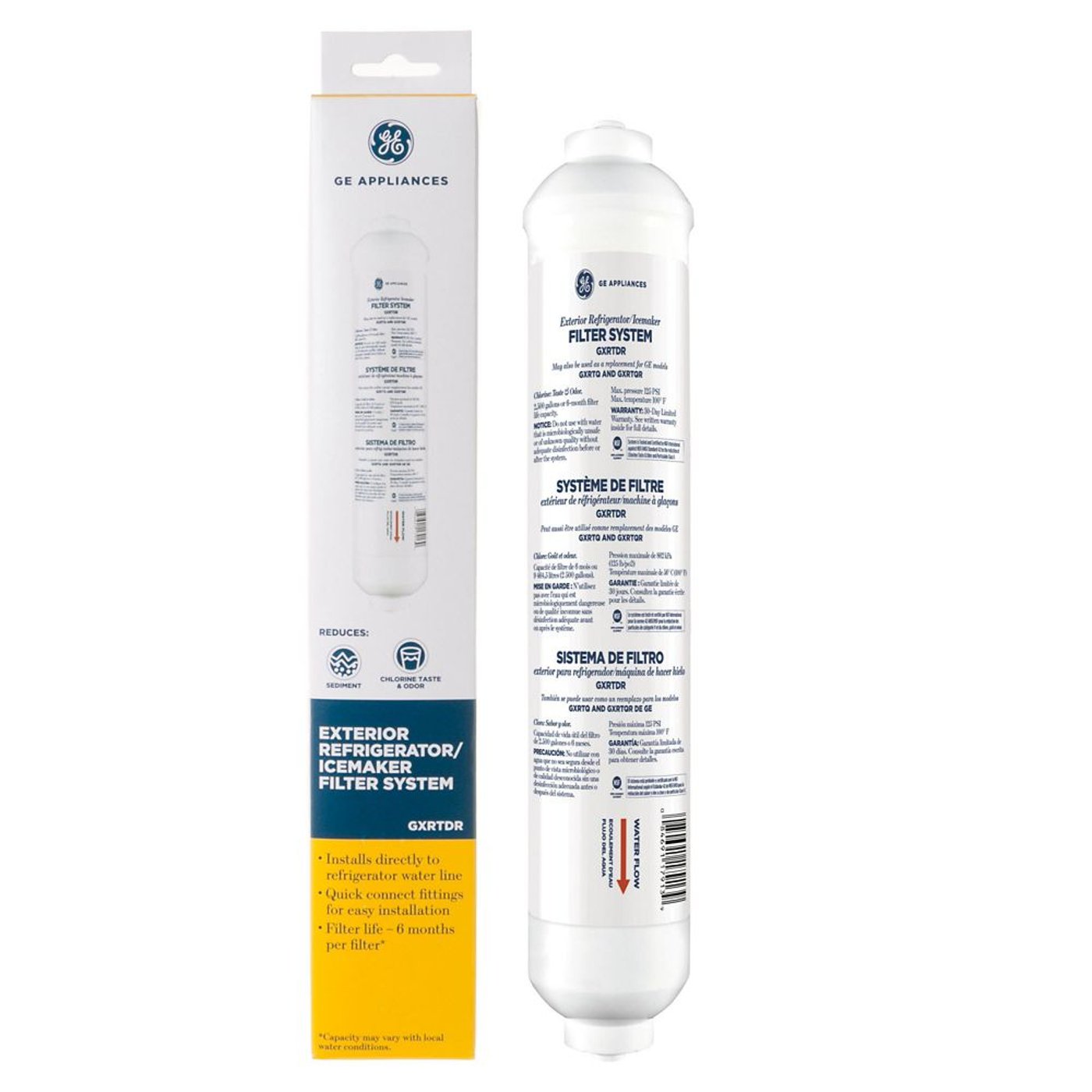 GE Refrigerator Inline Water Filter (replaces AP717, GXRTQ, GXRTQR, GXTQR, PM97X717) GXRTDR