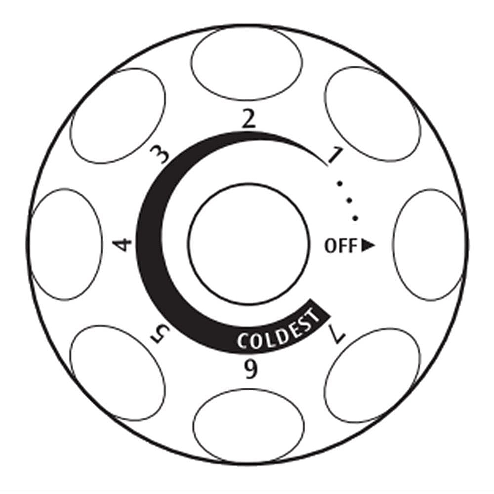 Part #wr02X10860, Temperature Complete Knob / 8.00 x 7.50 x 1.30