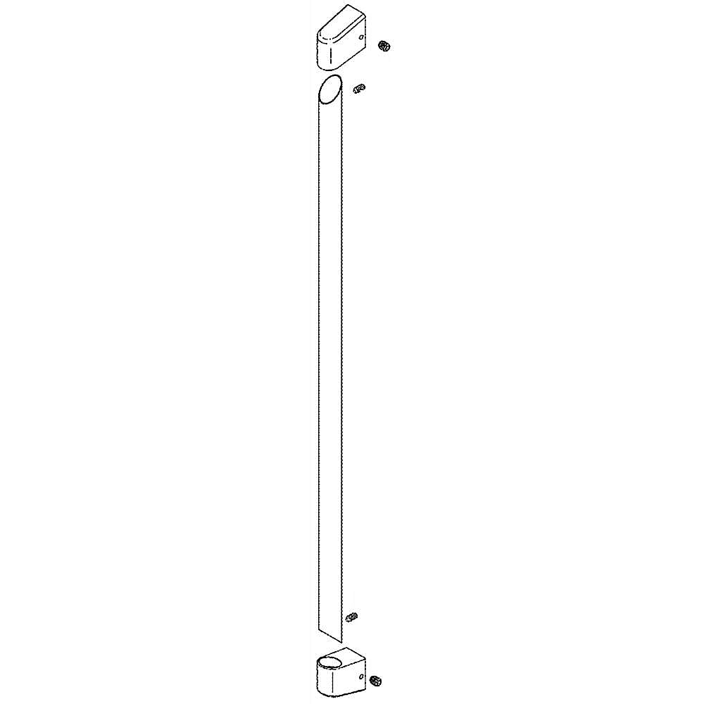 Part #wr12X27968, Refrigerator Door Handle (Brushed Stainless) / 38.40 x 5.30 x 4.40