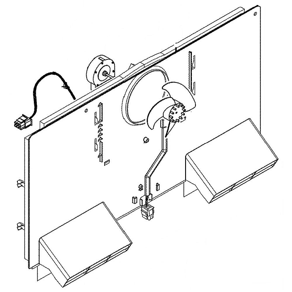 Part #wr49X40249, Refrigerator Freezer Evaporator Cover And Fan Assembly (Replaces Wr14X26747)