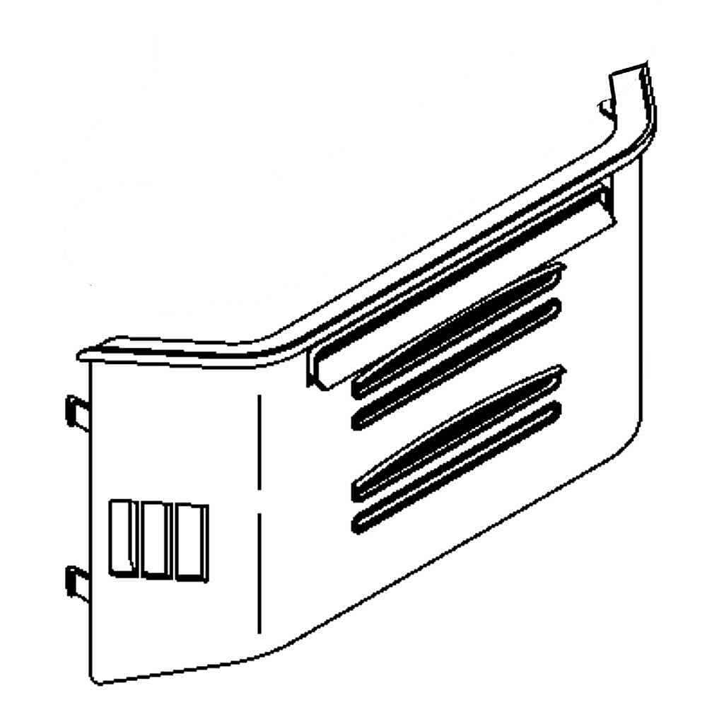 GE Part #wr17X12505, Evaporator Fan Cover | 18.40 x 8.70 x 4.50