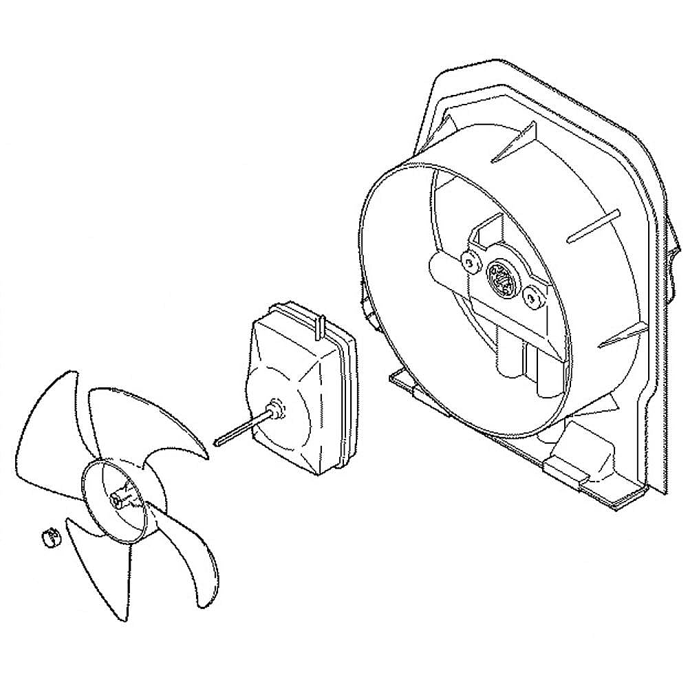 Part #wr17X31476, Refrigerator Condenser Fan Motor Assembly / 1.00 x 1.00 x 1.00
