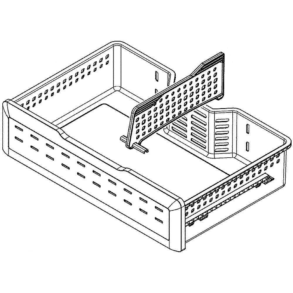 Part #wr21X10254, Refrigerator Freezer Bottom Bin / 15.00 x 26.40 x 14.50