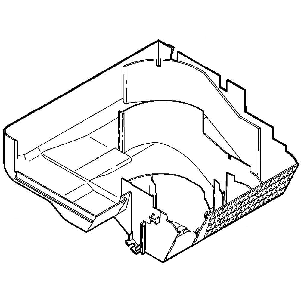 Part #wr31X10052, Refrigerator Customcool Fan Motor Cover, Lower / 18.80 x 18.50 x 7.00
