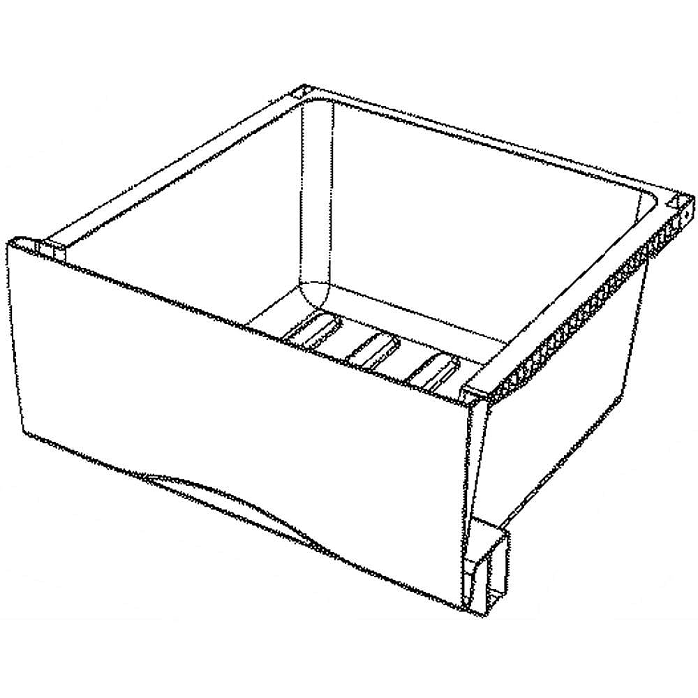 GE Part #wr32X10682, Refrigerator Crisper Drawer | 23.60 x 16.90 x 12.10