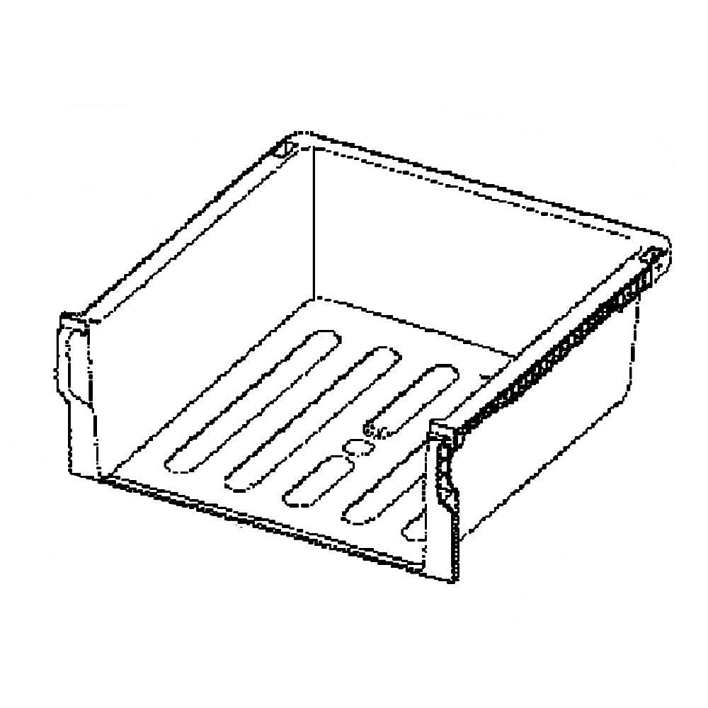 GE Part #wr32X10750, Refrigerator Vetable Case | 22.90 x 17.80 x 12.10