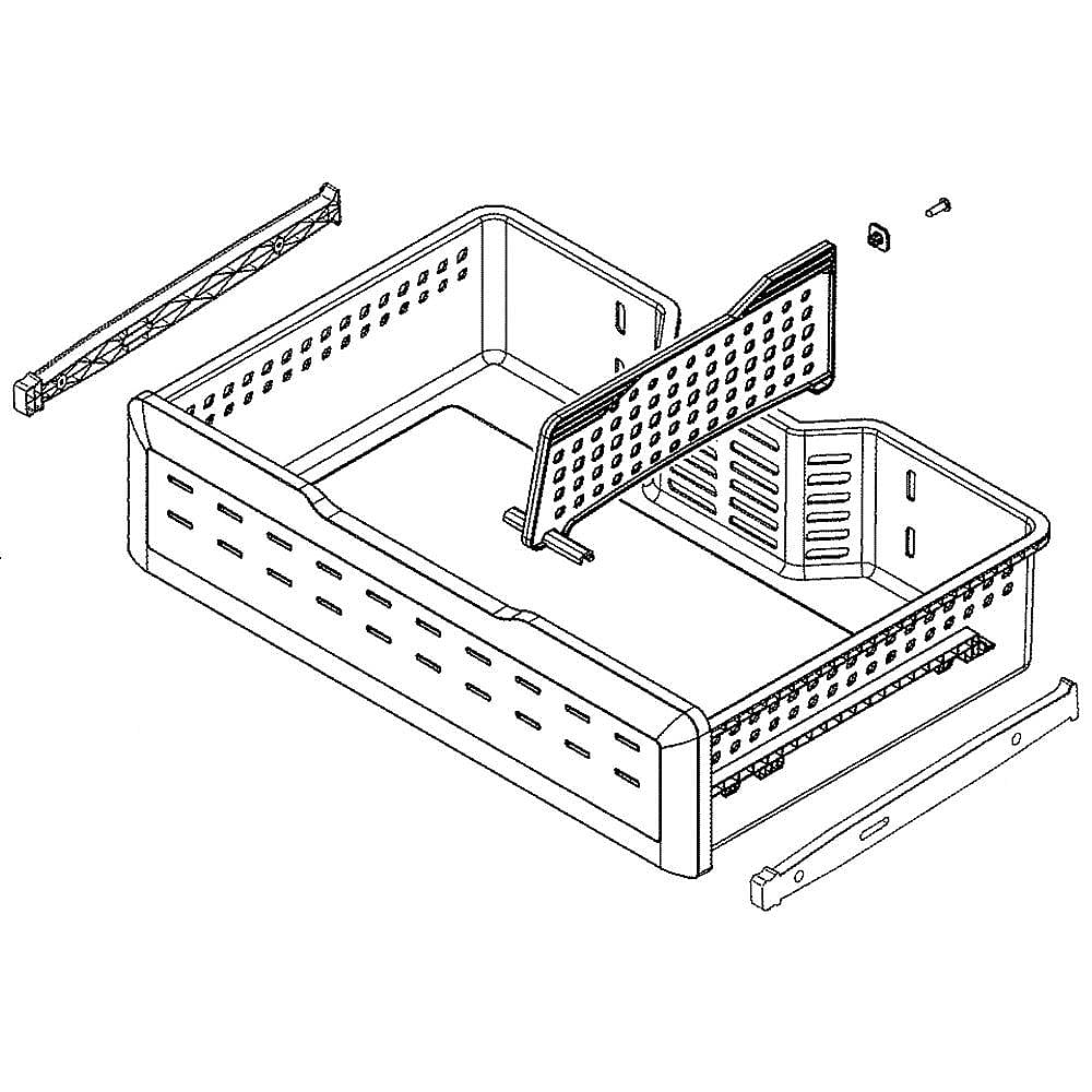 GE Part #wr32X26451, Refrirator Freezer Basket Assembly | 36.20 x 23.30 x 9.60