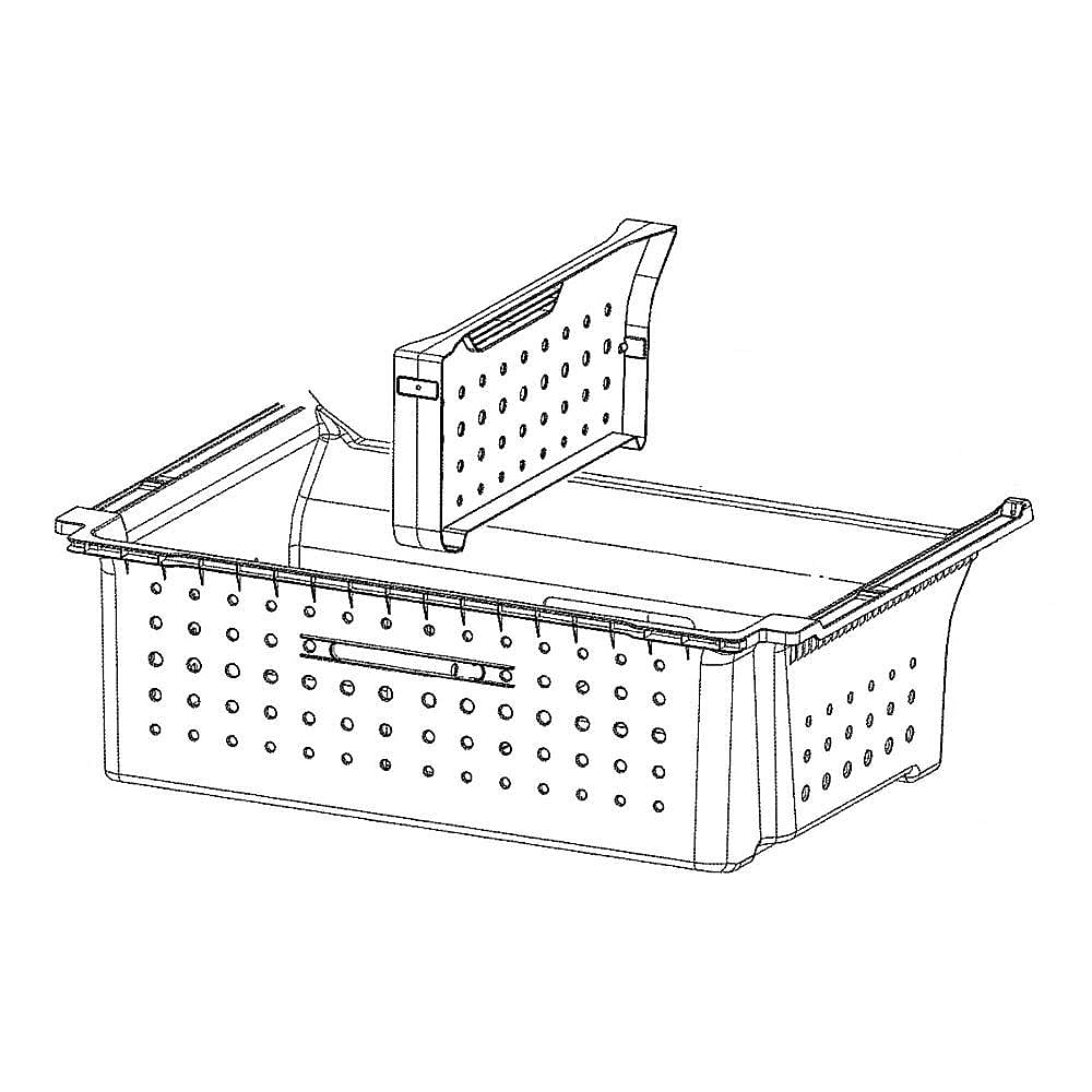 Part #wr32X31943, White Freezer Lower Basket W/ Divider