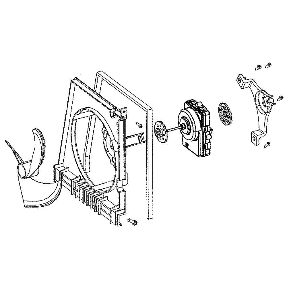 Part #wr60X25786, Refrigerator Condenser Fan Motor Assembly | 14.30 x 10.60 x 10.50