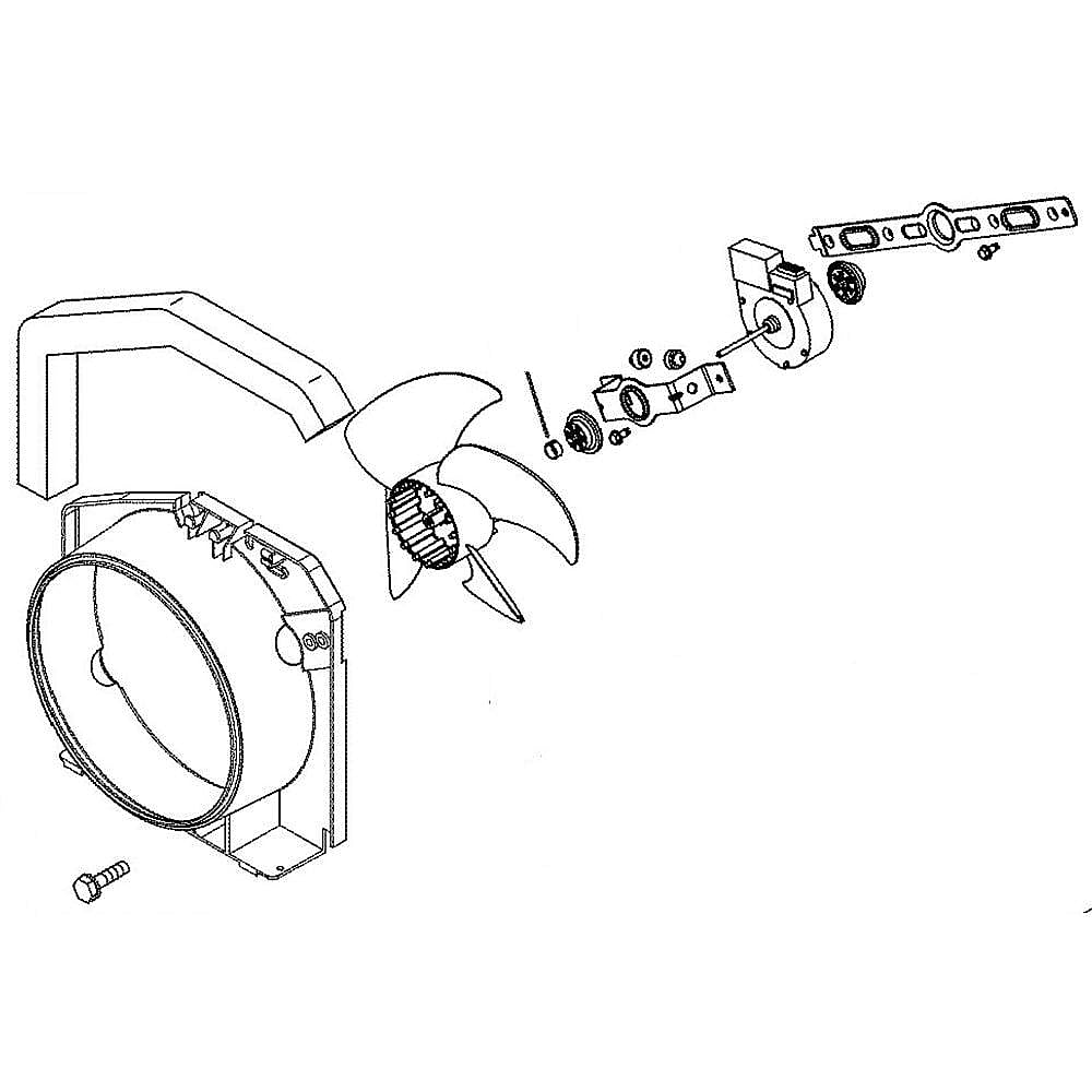 Part #wr60X29573, Refrigerator Condenser Fan Motor Assembly / 13.00 x 12.00 x 4.50