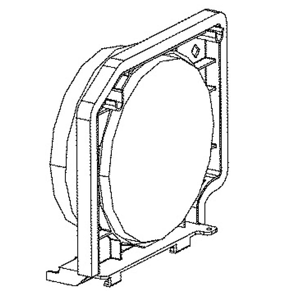 Part #wr60X32087, Refrigerator Condenser Fan Motor Assembly / 13.00 x 14.00 x 5.00