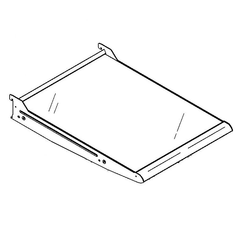 Part #wr71X10902, Refrigerator Glass Shelf Assembly / 18.60 x 18.90 x 3.20