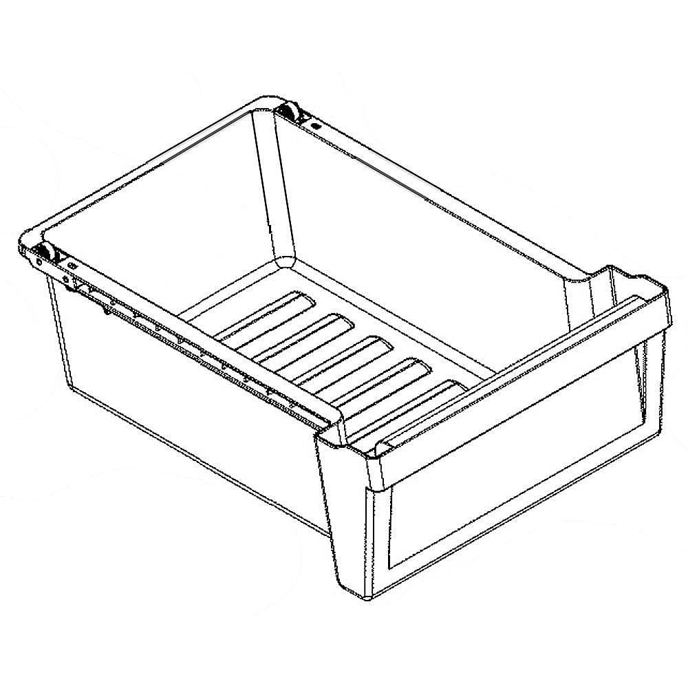 Part #wr71X25307, Refrigerator Vegetable Pan Assembly / 19.50 x 14.60 x 6.40
