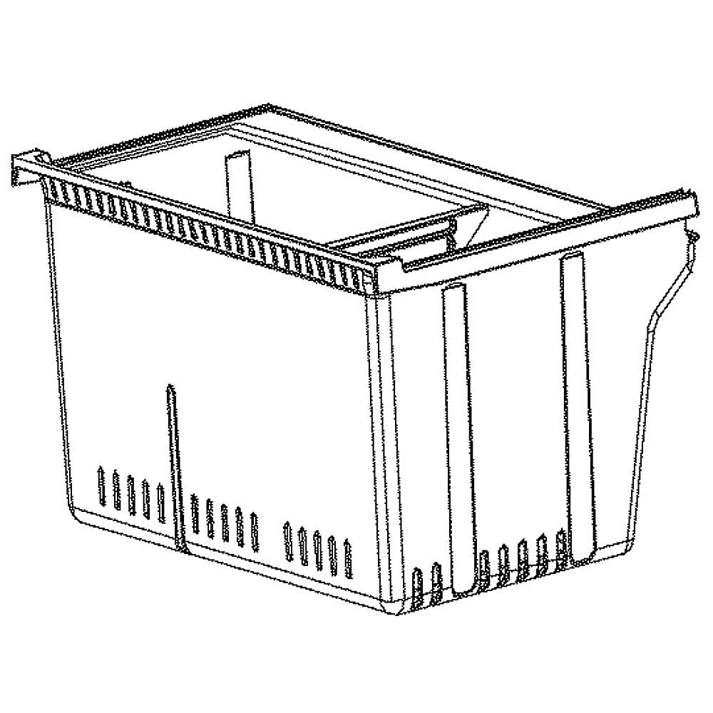 Part #wr71X28492, Refrigerator Freezer Drawer, Lower / 23.80 x 17.20 x 13.50