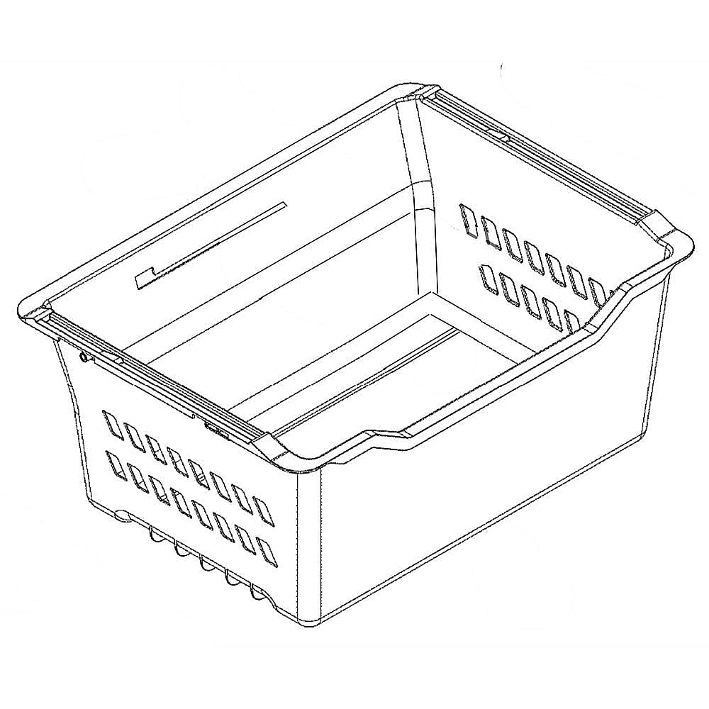 Part #wr71X29562, Refrigerator Freezer Basket, Lower / 27.10 x 13.30 x 11.00