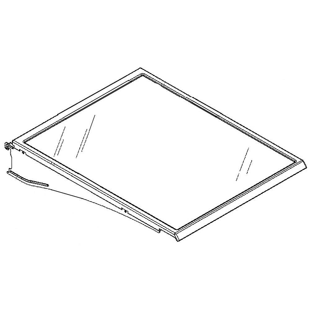 GE Part #wr71X29581, Refrirator Glass Shelf, Right | 14.00 x 3.50 x 11.00