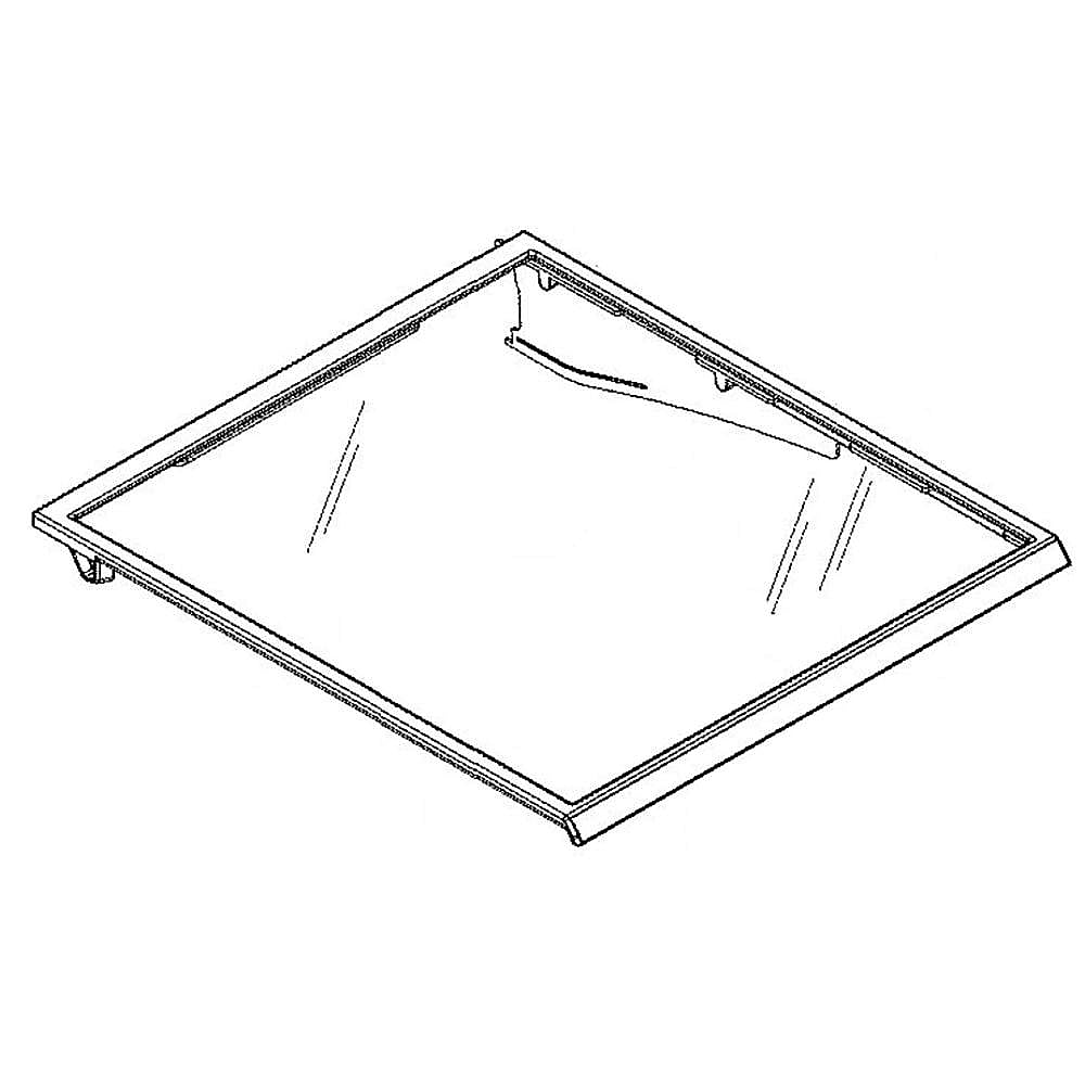 GE Part #wr71X30137, Refrirator Glass Shelf, Right | 0.10 x 19.00 x 4.00