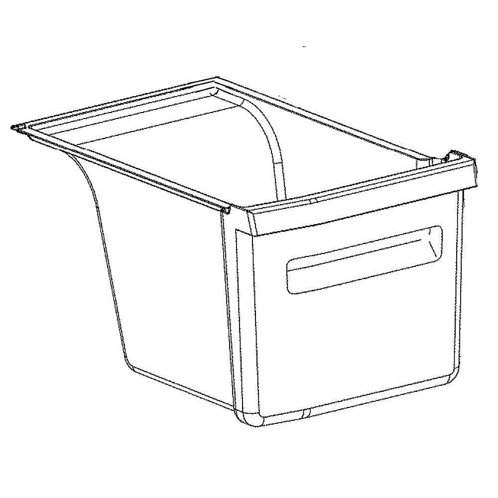 GE Part #wr71X30246, Refrirator Crisper Drawer | 19.00 x 17.25 x 13.25