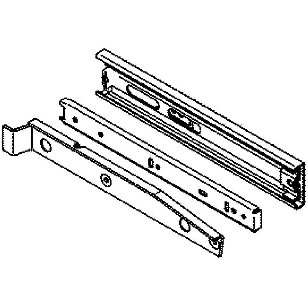 Part #wr72X10365, Refrigerator Freezer Basket Slide Rail Assembly / 14.00 x 9.50 x 0.50
