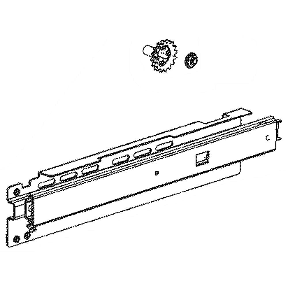 Part #wr72X10386, Refrigerator Freezer Drawer Slide Rail Assembly, Right / 29.10 x 5.90 x 4.20