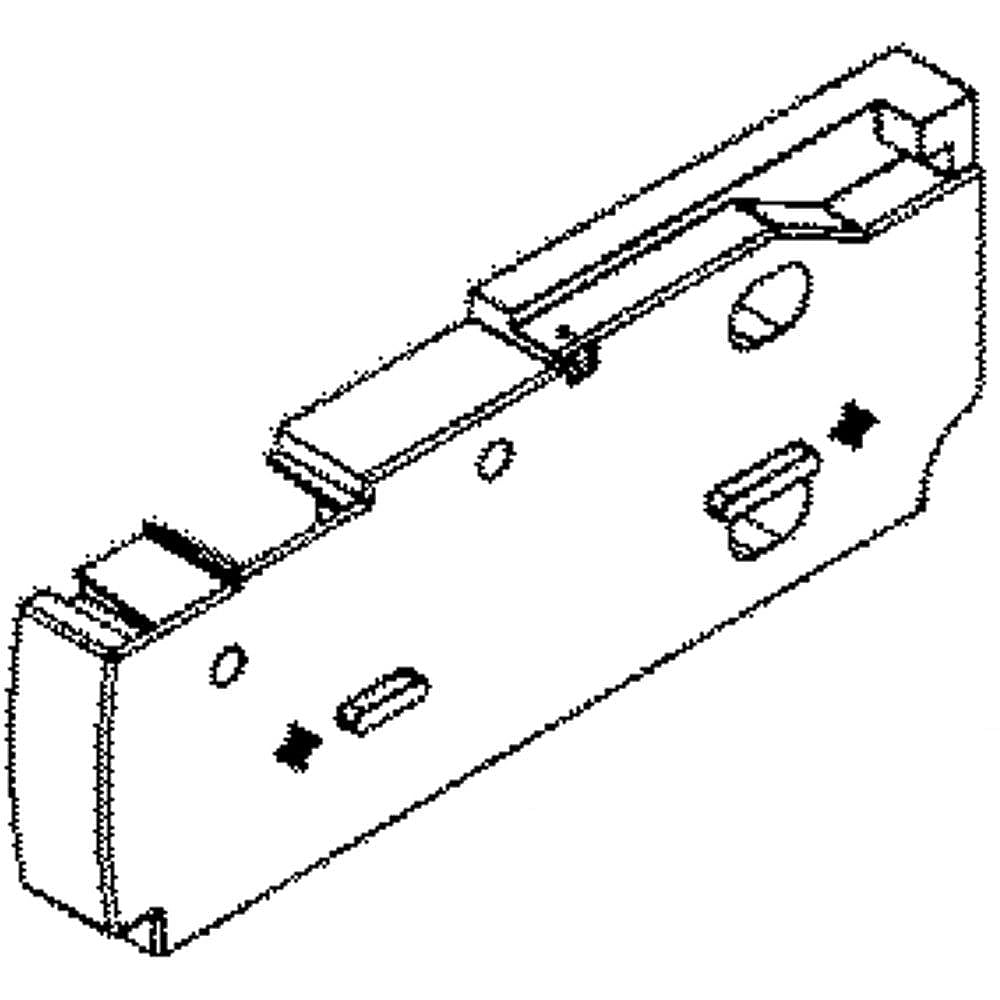 Part #wr72X10450, Refrigerator Deli Drawer Cover Support, Left / 17.90 x 8.90 x 4.50