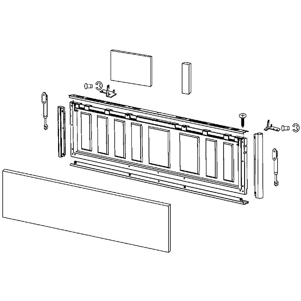 GE Part #wr74X10191, Refrigerator Machine Compartment Grille Assembly | 44.40 x 14.10 x 3.20
