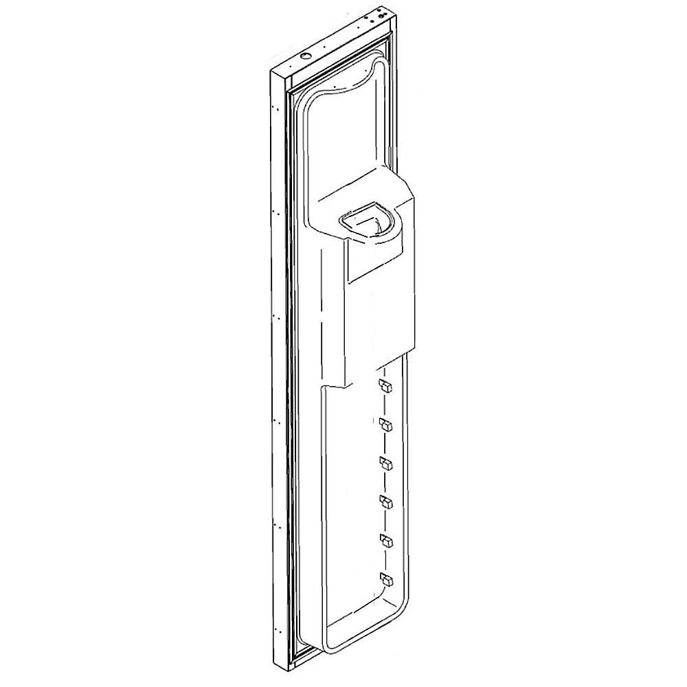 GE Part #wr78X10885, Refrirator Freezer Door Foam Assembly (Black) | 71.00 x 23.30 x 12.30