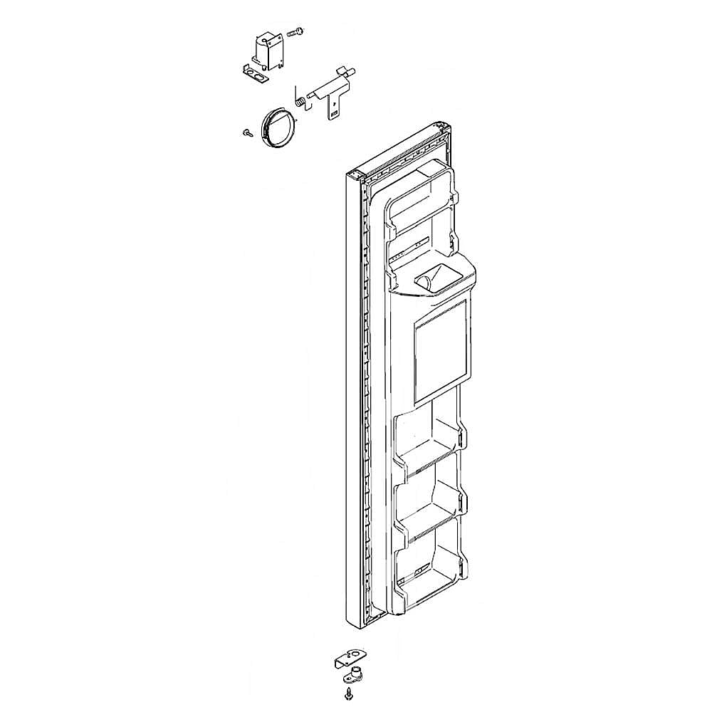 Part #wr78X11708, Refrigerator Freezer Door Assembly / 74.00 x 25.20 x 16.70