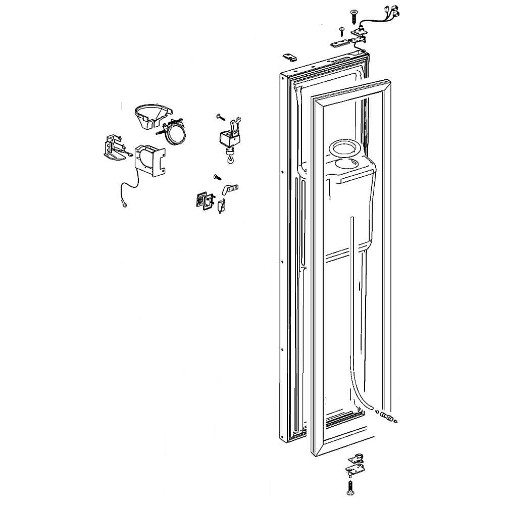 Part #wr78X12304, Refrigerator Freezer Door Assembly (Stainless) / 62.00 x 26.00 x 12.00