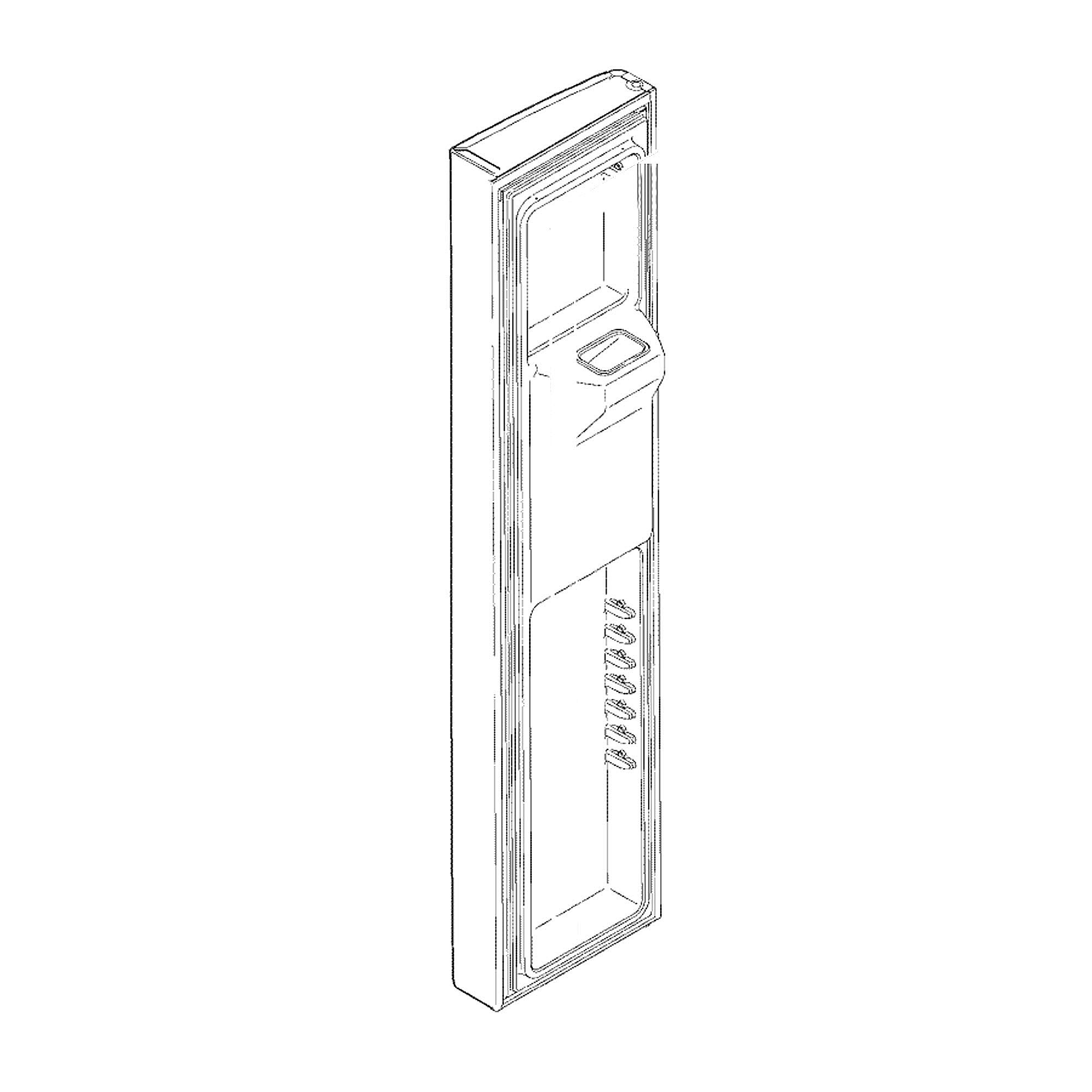 Part #wr78X27949, Refrigerator Freezer Door Assembly (Black) / 73.00 x 19.50 x 16.00