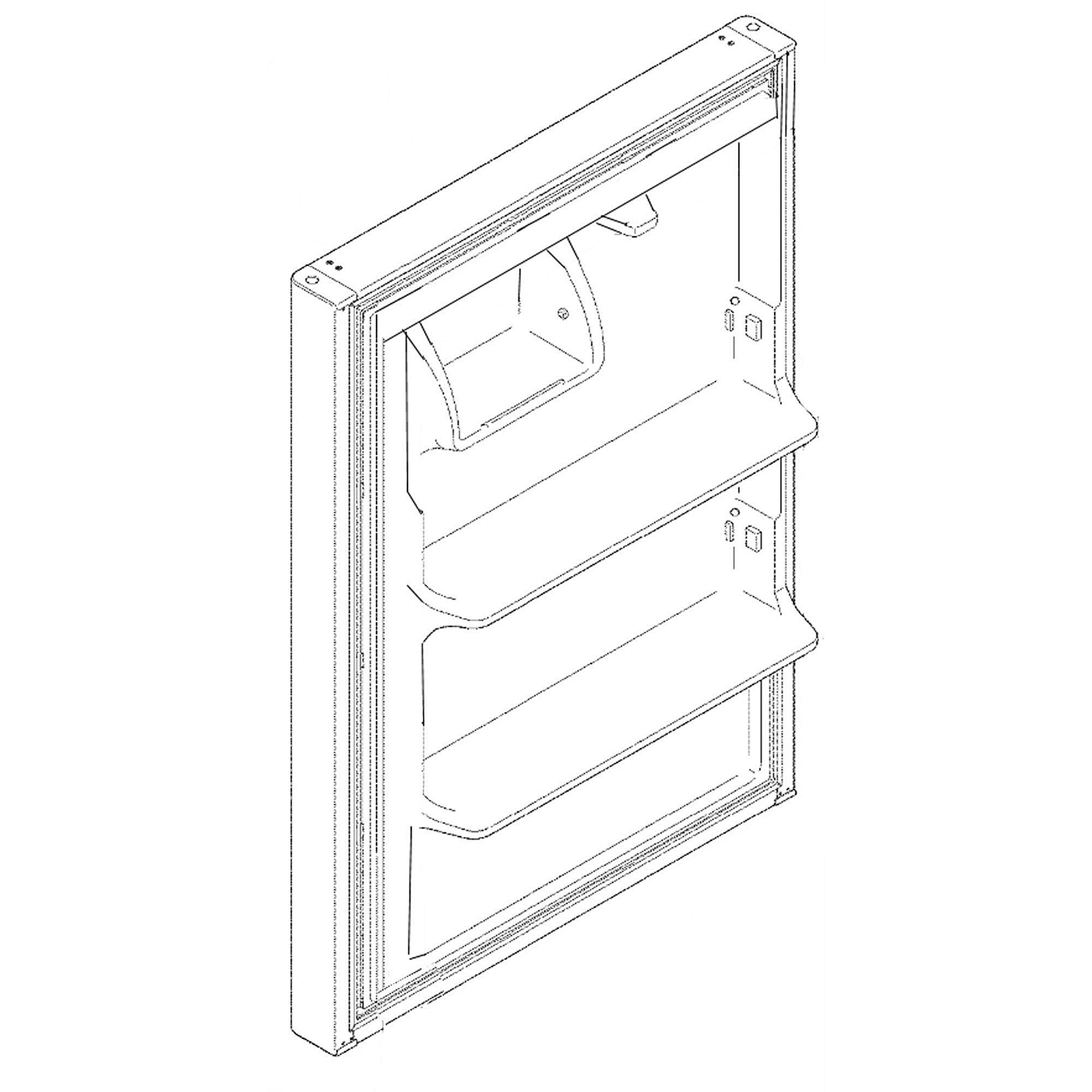 Part #wr78X31397, Refrigerator Door Assembly (Stainless) | 50.00 x 35.00 x 14.00