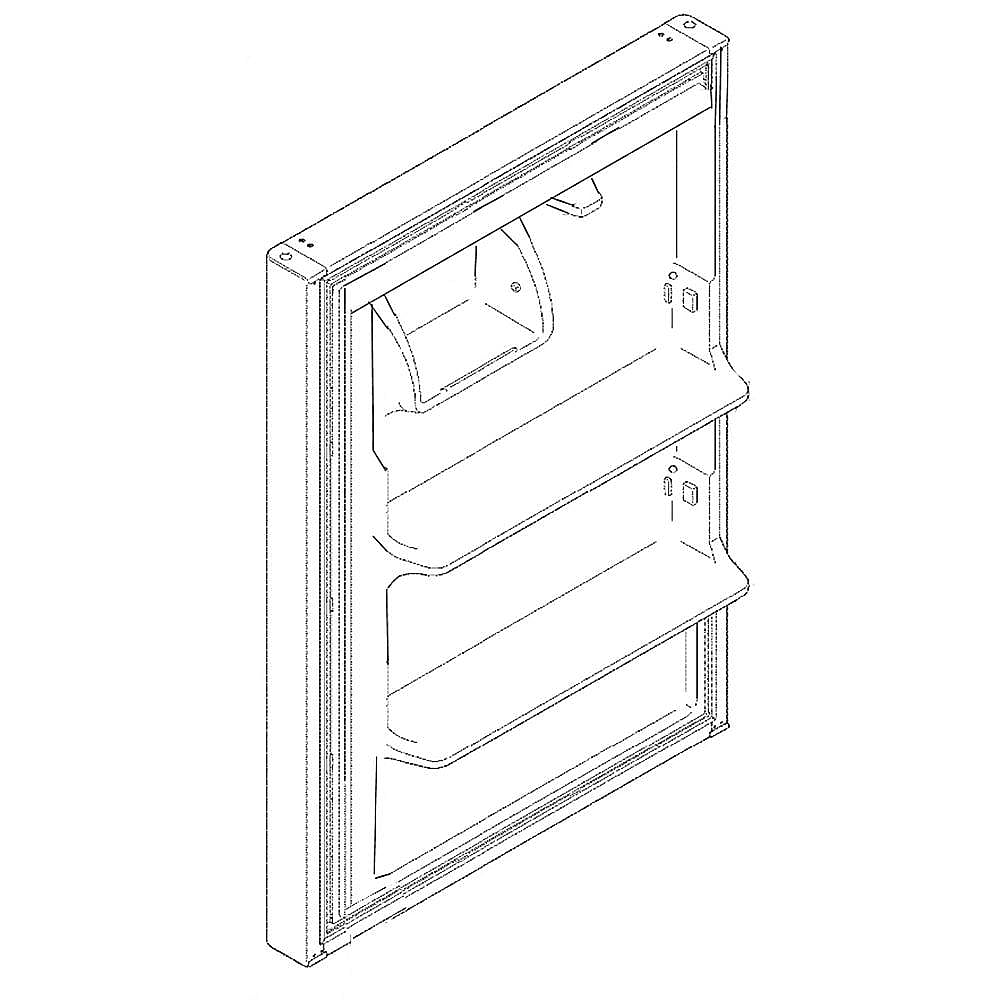 Part #wr78X31400, Ge Refrigerator Door Assembly (Stainless) | 50.00 x 35.00 x 14.00