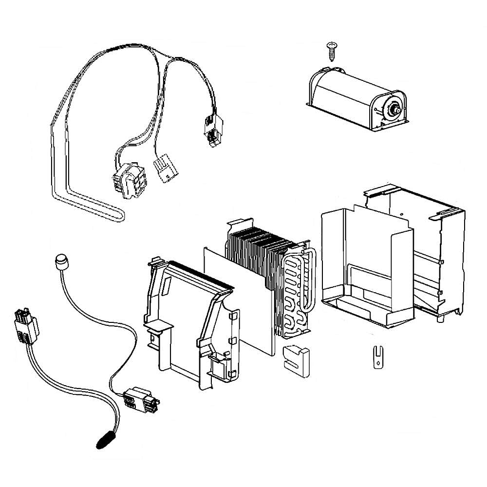 Part #wr85X23077, Refrigerator Freezer Evaporator Assembly / 23.20 x 16.80 x 11.90