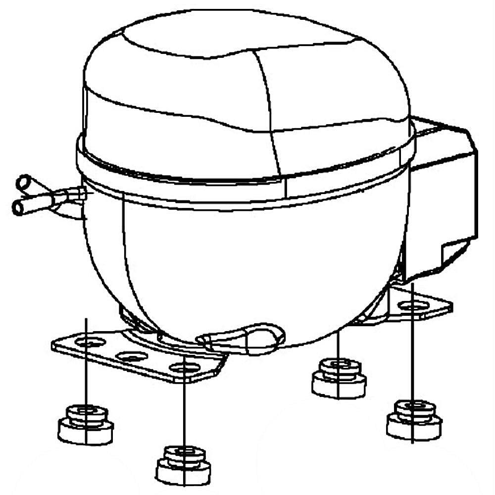 GE Part #wr87X22024, Refrirator Compressor Kit | 14.40 x 10.40 x 10.80