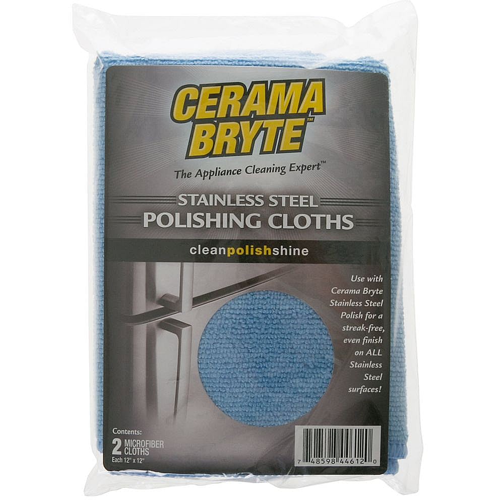 Part #wx10X307, Cerama Bryte Stainless Steel Polishing Cloth, 2-Pack / 8.00 x 7.50 x 1.20