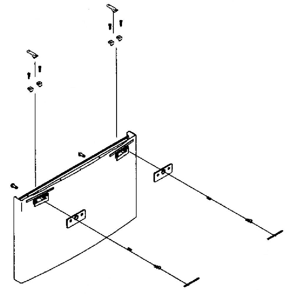 Part #da82-02161J, Refrigerator Freezer Door Assembly (Replaces Da91-04003N) / 38.98 x 27.56 x 8.66
