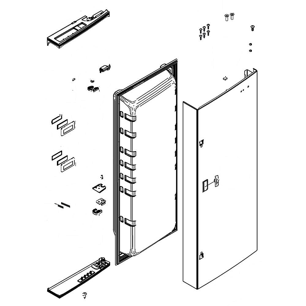Part #da82-02227H, Refrigerator Convenience Door Inner Frame Assembly / 38.78 x 21.06 x 6.69