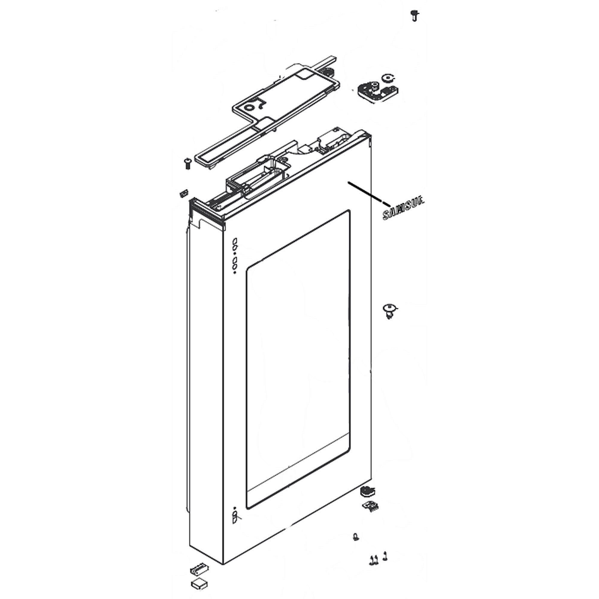 Part #da82-02345C, Refrigerator Convenience Door Inner Frame Assembly
