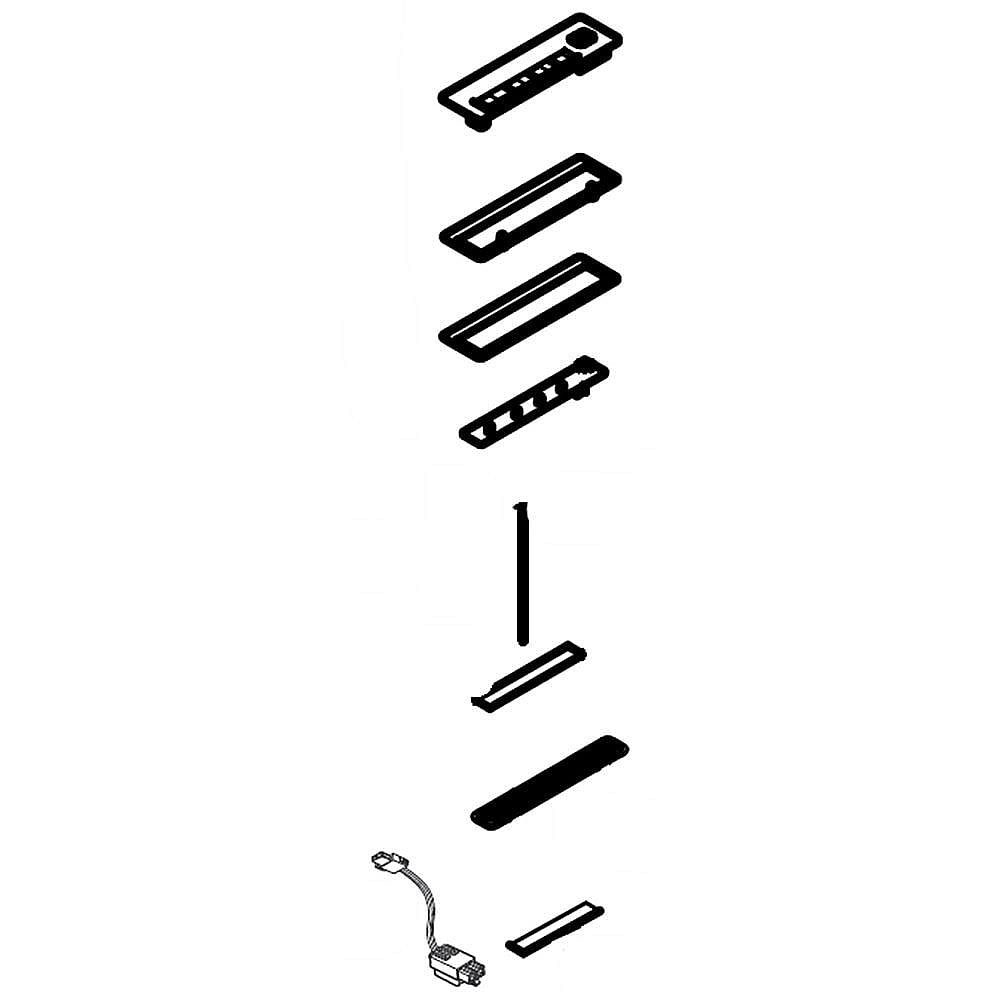 Part #da82-02497A, Refrigerator Flexzone Drawer Door Assembly / 35.43 x 12.20 x 7.87