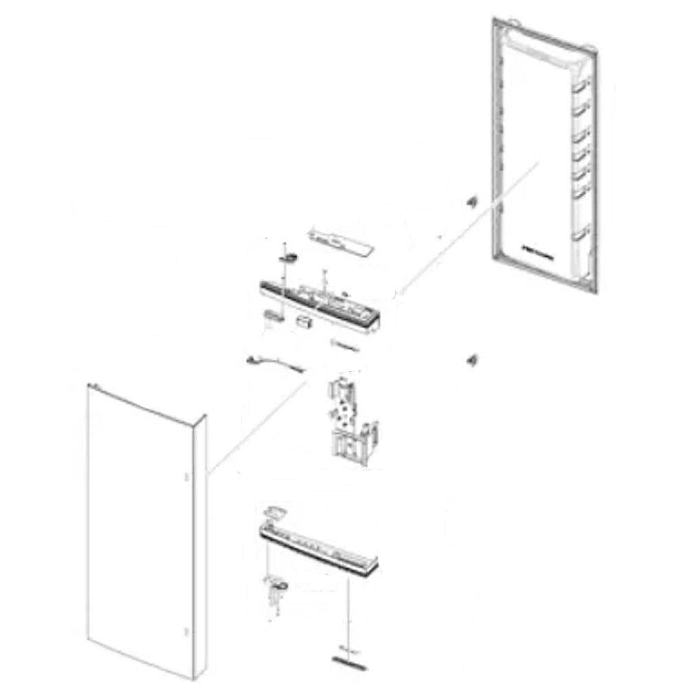 Part #da82-02923A, Refrigerator Door Assembly, Left (Replaces Da91-05271M)