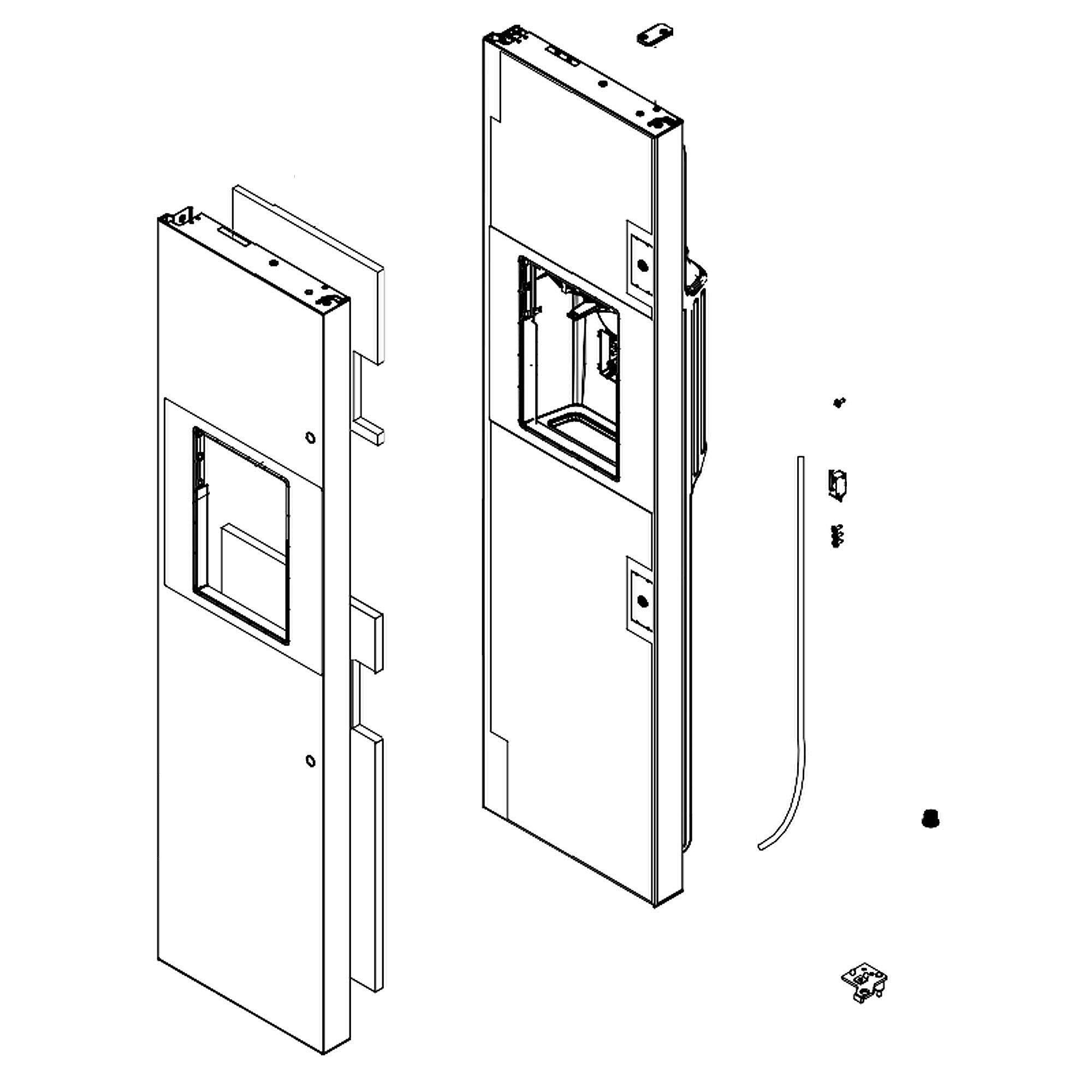 Part #da82-02998W, Refrigerator Freezer Door Assembly