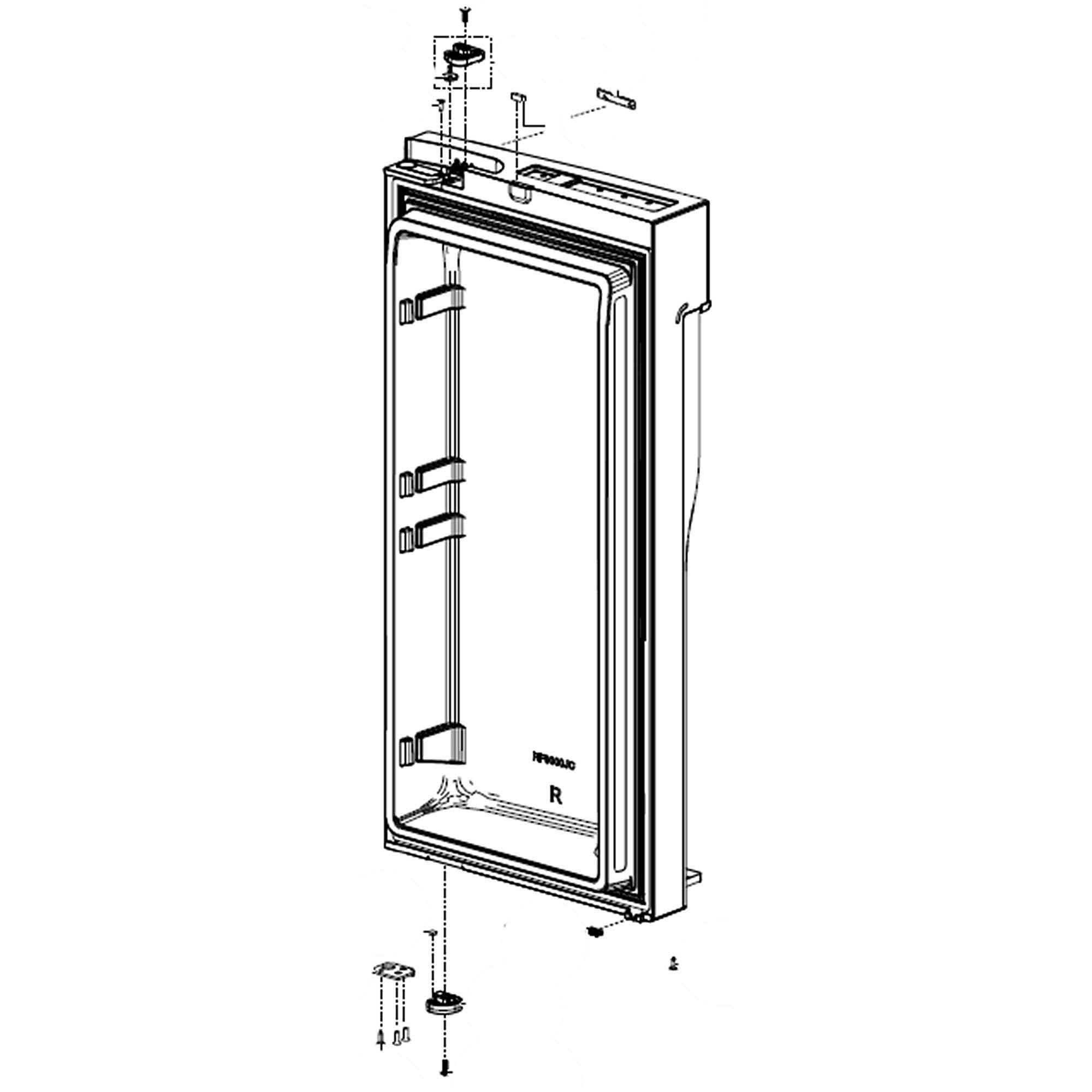 Part #da82-03009N, Refrigerator Door Assembly, Right (Replaces Da91-04318B)