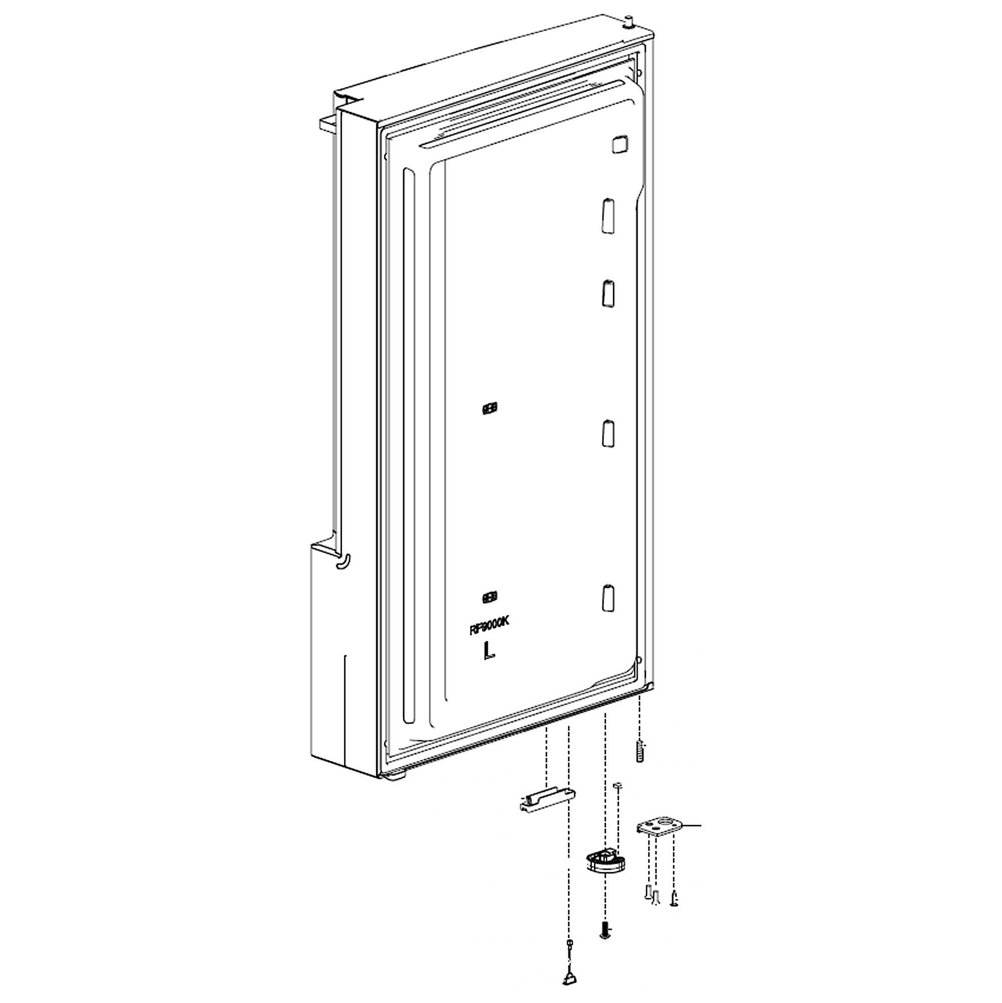 Part #da82-03049D, Refrigerator Freezer Door Assembly, Left (Replaces Da91-04585B)