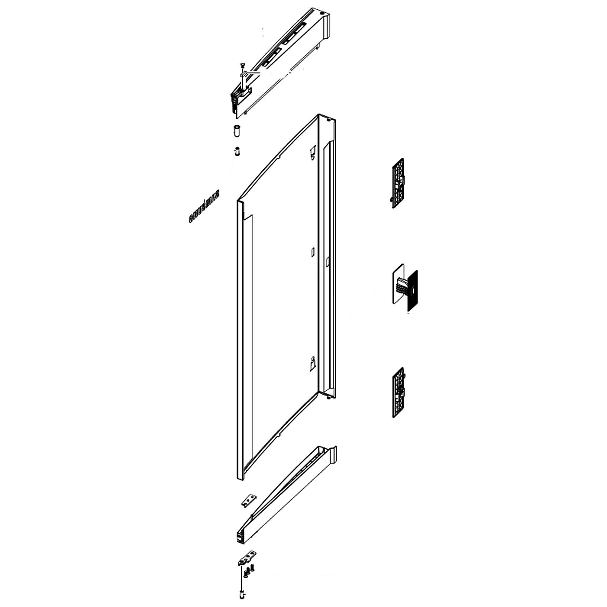 Part #da82-03292D, Refrigerator Door Outer Panel, Right